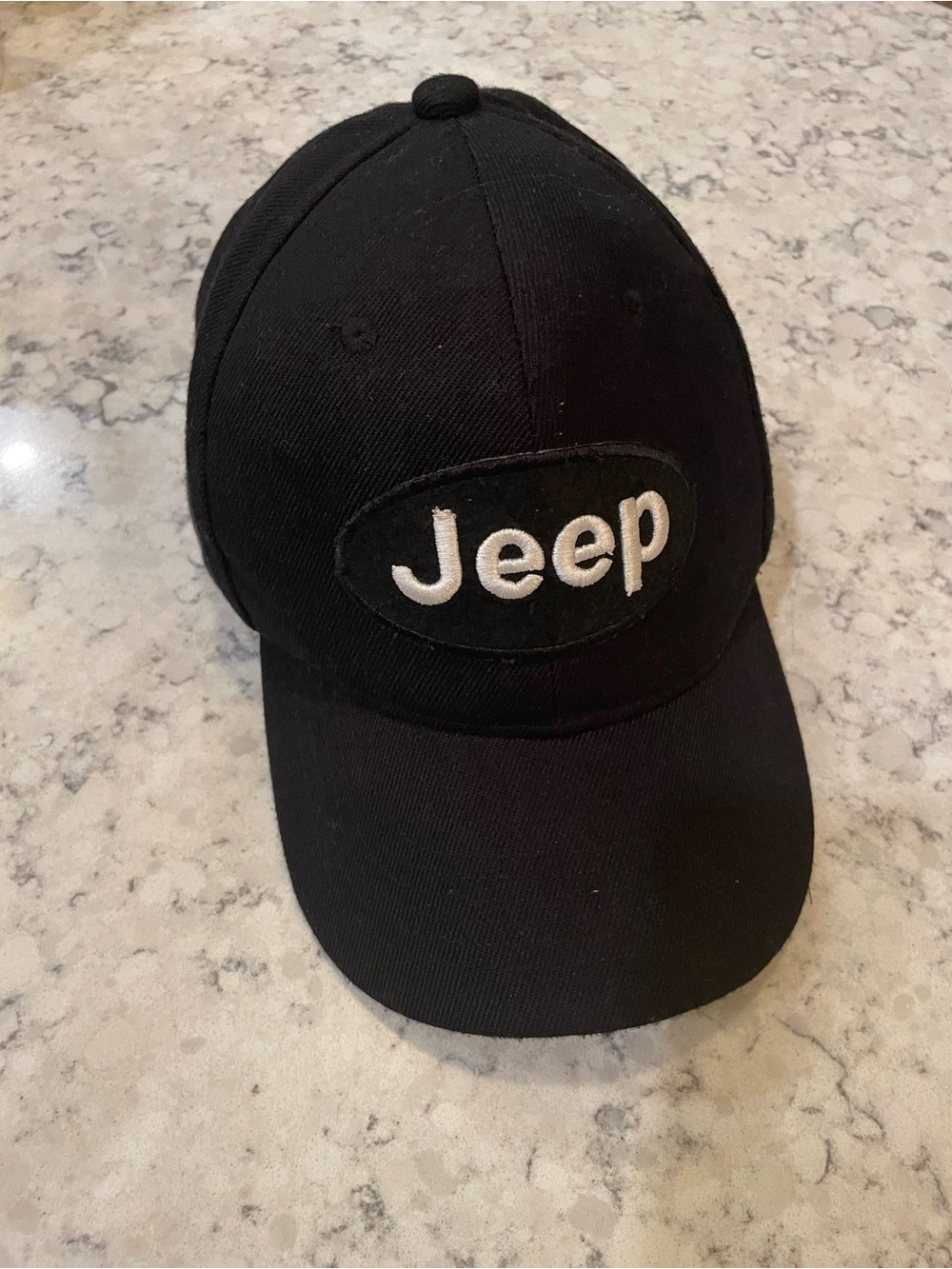 Jeep Black Baseball Hat with White Logo Embroidery